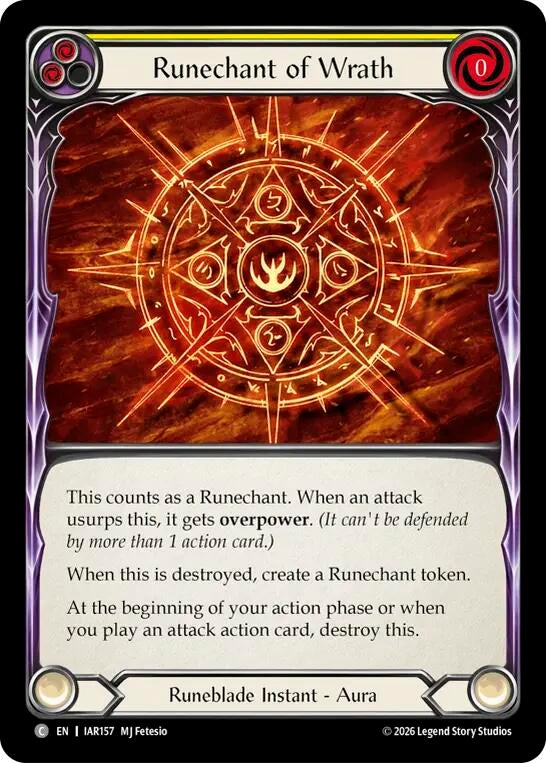 Image for Runechant of Wrath [Usurp the Shadow Throne] (IAR) - Flesh and Blood TCG