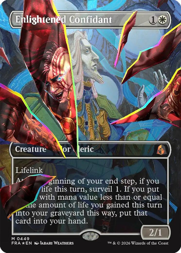 Image for Enlightened Confidant (Borderless) (Facet Foil) (0449) (449) [Reality Fracture] (FRA) - Magic: The Gathering