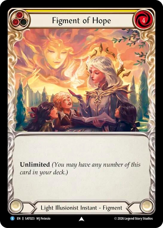 Image for Figment of Hope (Yellow) // Suraya, Archangel of Endless Hope [Silver Age: Usurp the Shadow Throne] (SAT) - Flesh and Blood TCG