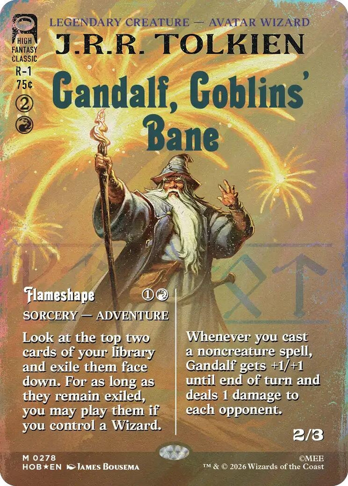 Image for Gandalf, Goblins' Bane (Borderless) (Surge Foil) (278) [The Hobbit] (HOB) - Magic: The Gathering