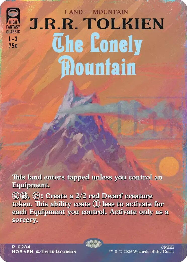Image for The Lonely Mountain (Borderless) (Surge Foil) (284) [The Hobbit] (HOB) - Magic: The Gathering