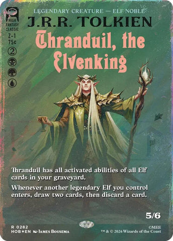 Image for Thranduil, the Elvenking (Borderless) (Surge Foil) (282) [The Hobbit] (HOB) - Magic: The Gathering
