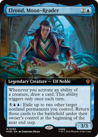 Image for Elrond, Moon-Reader (Extended Art) (290) [The Hobbit] (HOB) - Magic: The Gathering