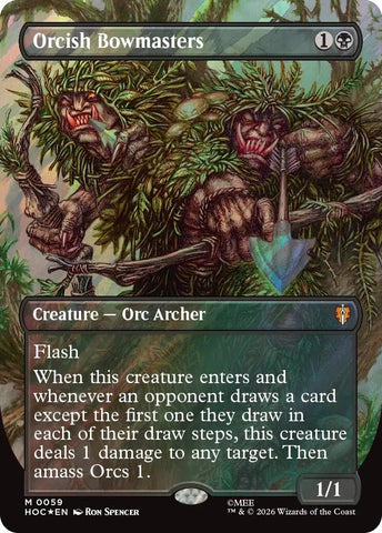 Image for Orcish Bowmasters (Borderless) (Surge Foil) (59) [The Hobbit: Eternal-Legal] (HOC) - Magic: The Gathering