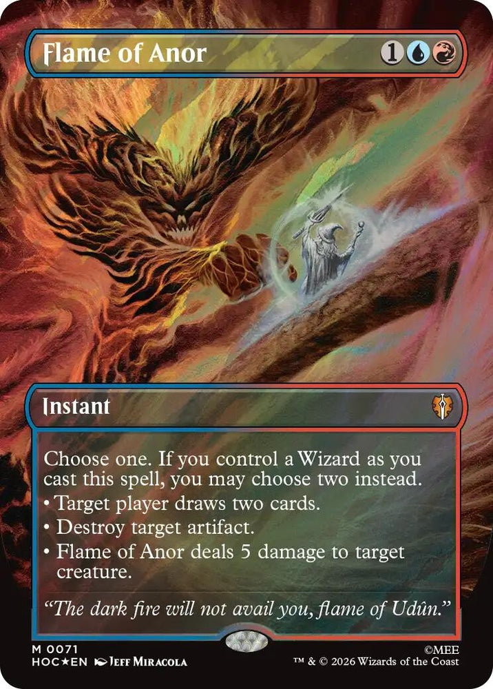 Image for Flame of Anor (Borderless) (Surge Foil) (71) [The Hobbit: Eternal-Legal] (HOC) - Magic: The Gathering