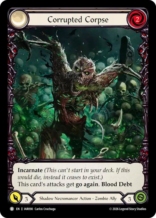 Image for Corrupted Corpse (Extended Art) [Usurp the Shadow Throne Pre-release Cards] (IAR) - Flesh and Blood TCG