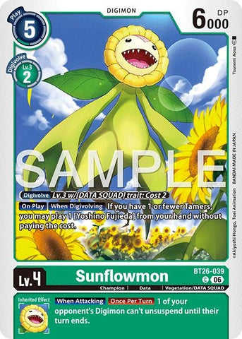 Image for Sunflowmon (BT26-039 C) [Timeless Bonds] (BT-26) - Digimon Card Game
