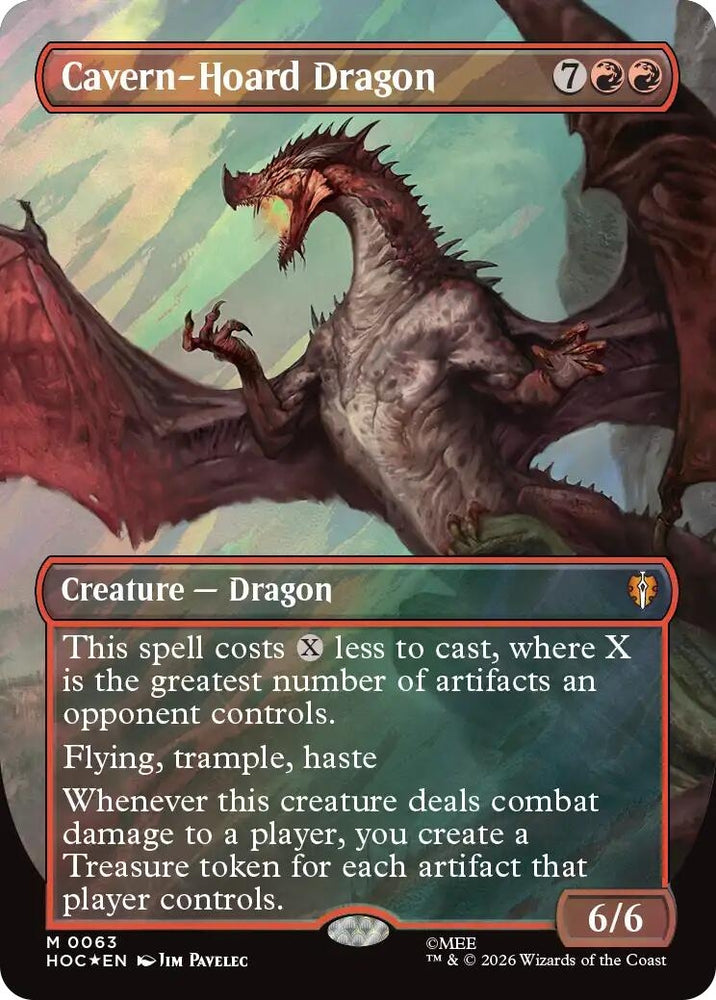 Image for Cavern-Hoard Dragon (Borderless) (Surge Foil) (63) [The Hobbit: Eternal-Legal] (HOC) - Magic: The Gathering