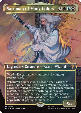 Image for Saruman of Many Colors (Borderless) (Surge Foil) (75) [The Hobbit: Eternal-Legal] (HOC) - Magic: The Gathering
