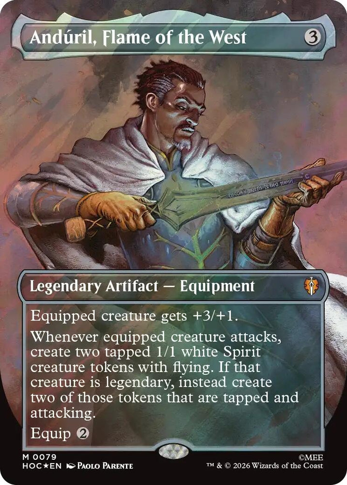 Image for Anduril, Flame of the West (Borderless) (Surge Foil) (79) [The Hobbit: Eternal-Legal] (HOC) - Magic: The Gathering