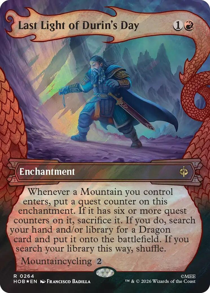 Image for Last Light of Durin's Day (Showcase) (Surge Foil) (264) [The Hobbit] (HOB) - Magic: The Gathering