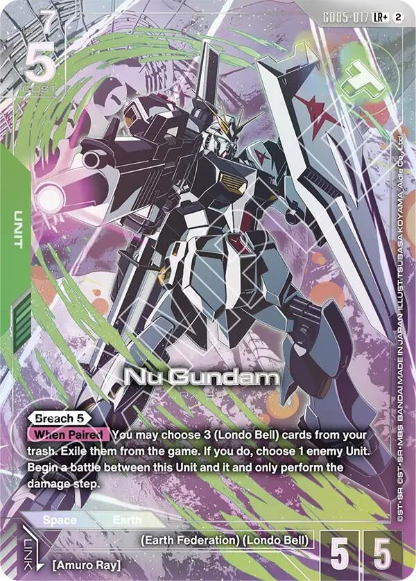Image for Nu Gundam (LR+) (GD05-017) [Freedom Ascension] (GD05) - Gundam Card Game