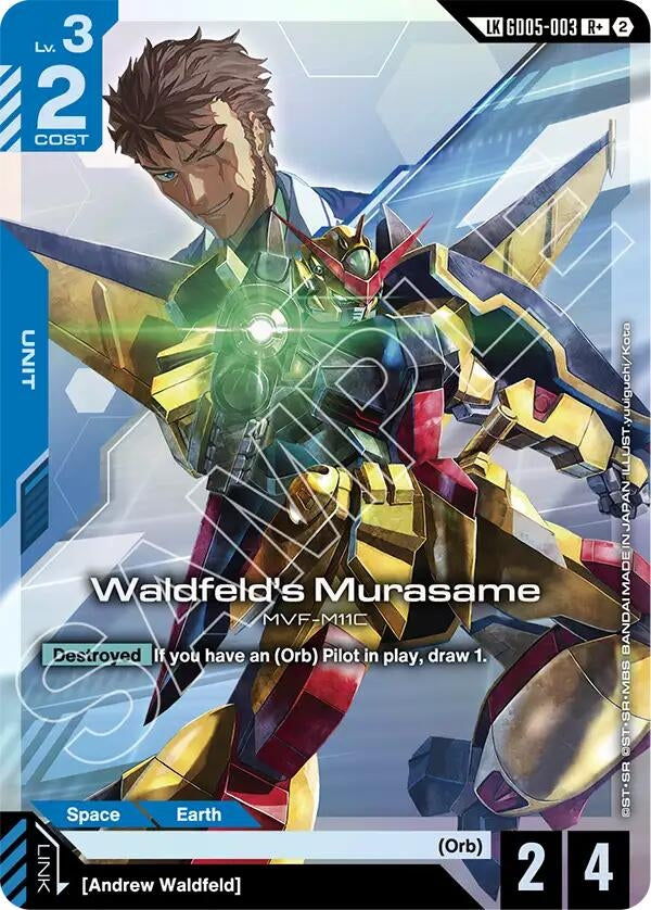 Image for Waldfeld's Murasame (R+) (Link Rare) (GD05-003) [Freedom Ascension] (GD05) - Gundam Card Game