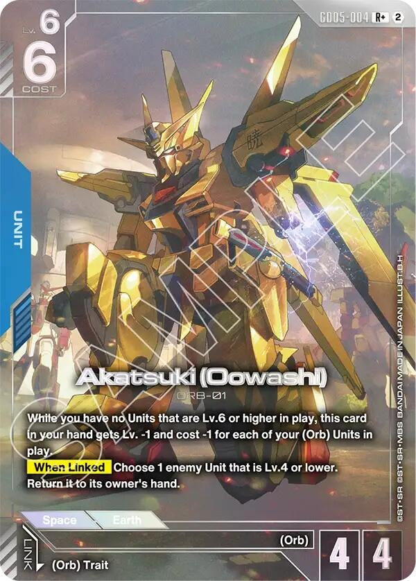Image for Akatsuki (Oowashi) (R+) (GD05-004) [Freedom Ascension] (GD05) - Gundam Card Game
