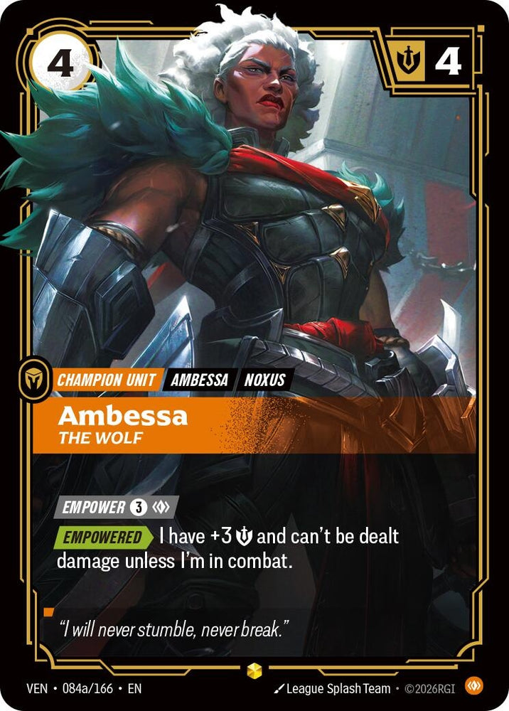 Image for Ambessa, The Wolf (Alternate Art) (084a/166) [Vendetta] (VEN) - Riftbound: League of Legends Trading Card Game