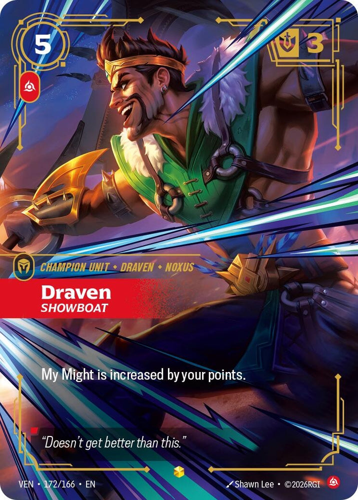 Image for Draven, Showboat (172/166) [Vendetta] (VEN) - Riftbound: League of Legends Trading Card Game