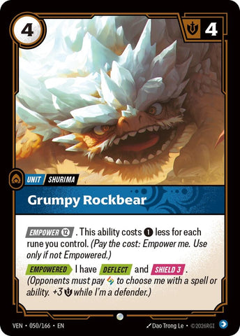 Image for Grumpy Rockbear (050/166) [Vendetta] (VEN) - Riftbound: League of Legends Trading Card Game