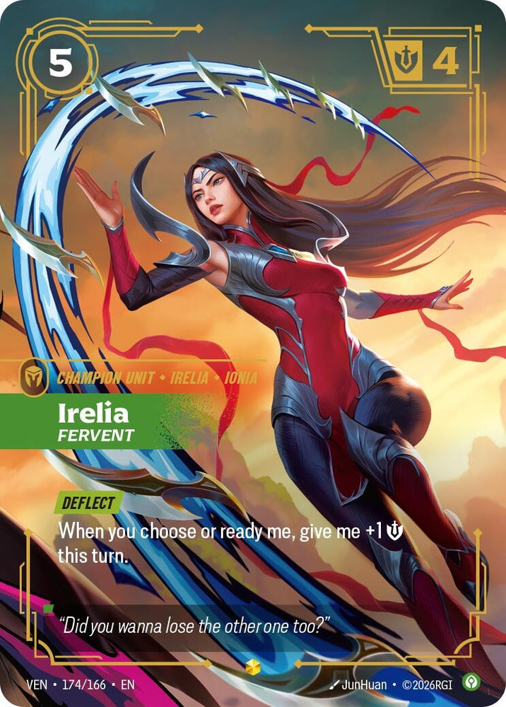 Image for Irelia, Fervent (Overnumbered) (174/166) [Vendetta] (VEN) - Riftbound: League of Legends Trading Card Game