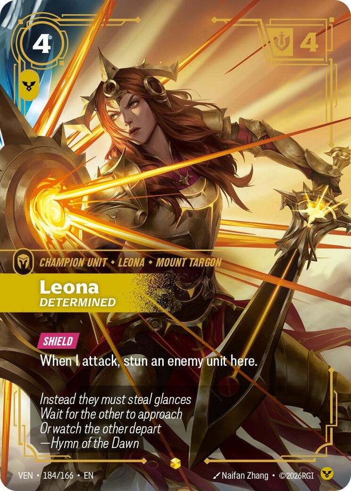 Image for Leona, Determined (184/166) [Vendetta] (VEN) - Riftbound: League of Legends Trading Card Game