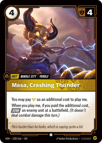Image for Masa, Crashing Thunder (120/166) [Vendetta] (VEN) - Riftbound: League of Legends Trading Card Game