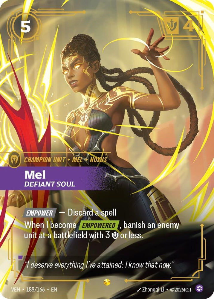Image for Mel, Defiant Soul (Overnumbered) (188/166) [Vendetta] (VEN) - Riftbound: League of Legends Trading Card Game