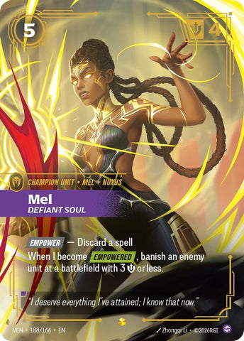 Image for Mel, Defiant Soul (Overnumbered) (188/166) [Vendetta] (VEN) - Riftbound: League of Legends Trading Card Game