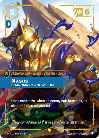 Image for Nasus, Guardian of Knowledge (Overnumbered) (178/166) [Vendetta] (VEN) - Riftbound: League of Legends Trading Card Game