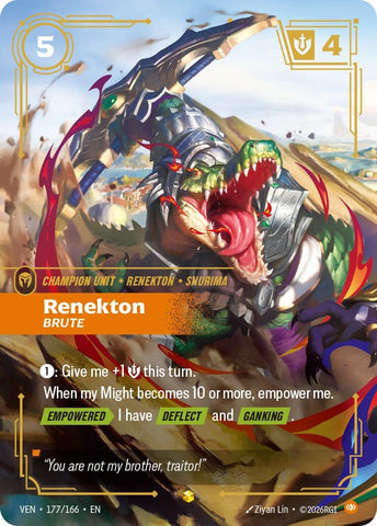 Image for Renekton, Brute (Overnumbered) (177/166) [Vendetta] (VEN) - Riftbound: League of Legends Trading Card Game