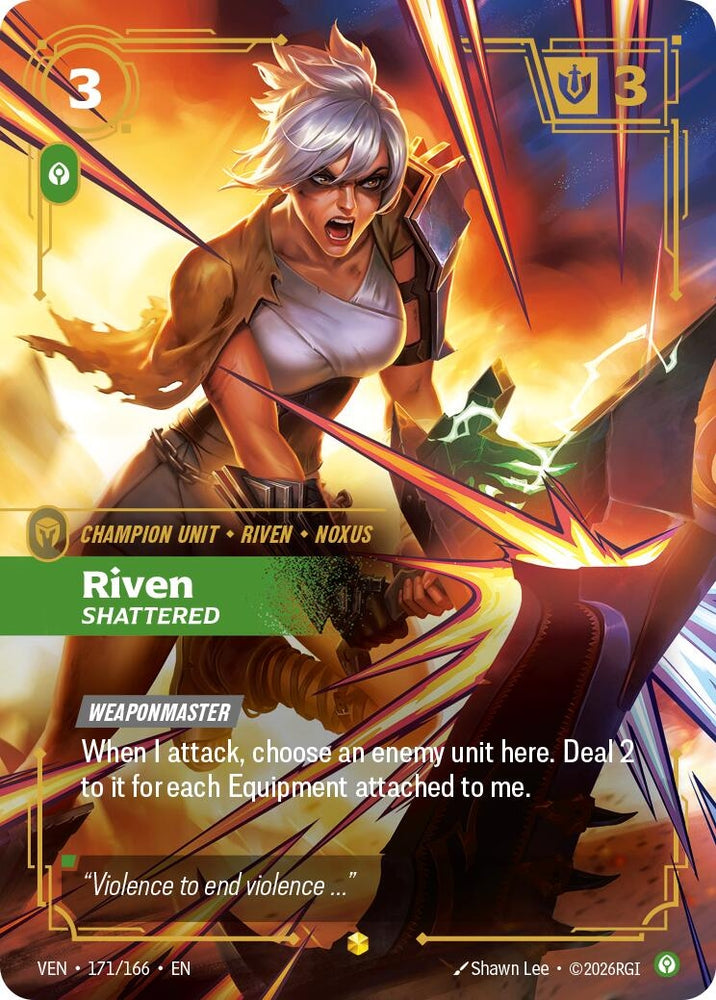 Image for Riven, Shattered (Overnumbered) (171/166) [Vendetta] (VEN) - Riftbound: League of Legends Trading Card Game