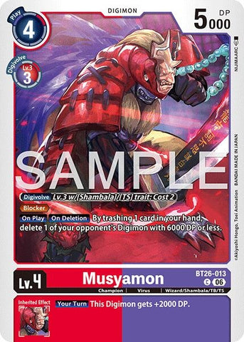 Image for Musyamon (BT26-013 C) [Timeless Bonds] (BT-26) - Digimon Card Game