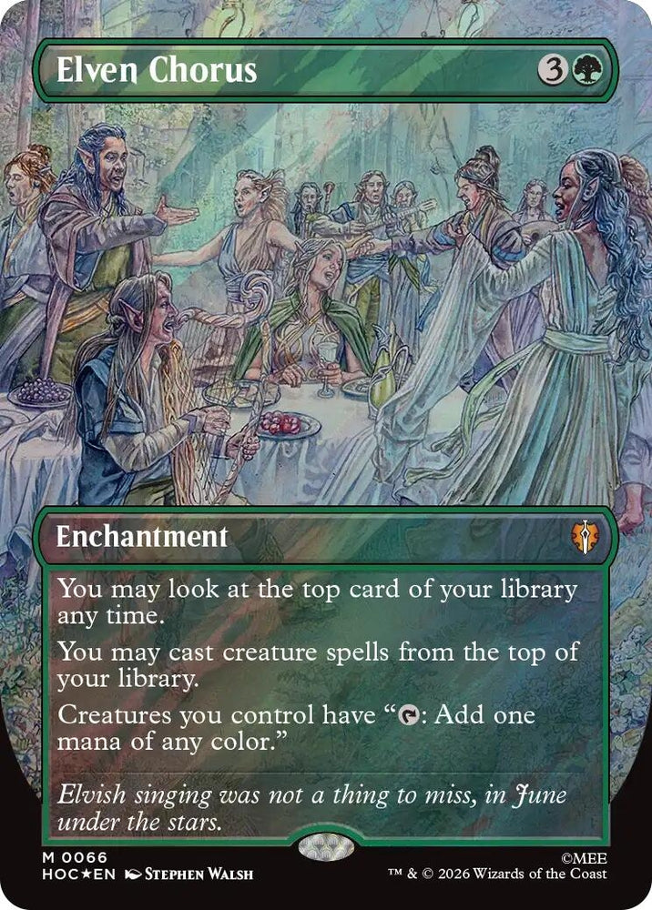Image for Elven Chorus (Borderless) (Surge Foil) (66) [The Hobbit: Eternal-Legal] (HOC) - Magic: The Gathering