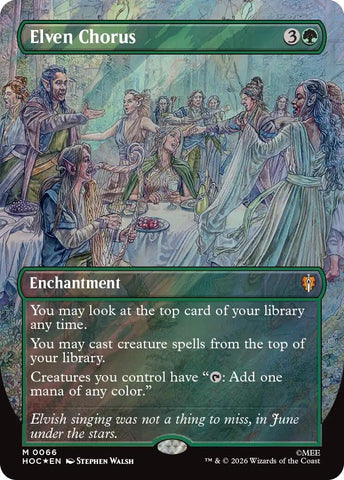 Image for Elven Chorus (Borderless) (Surge Foil) (66) [The Hobbit: Eternal-Legal] (HOC) - Magic: The Gathering