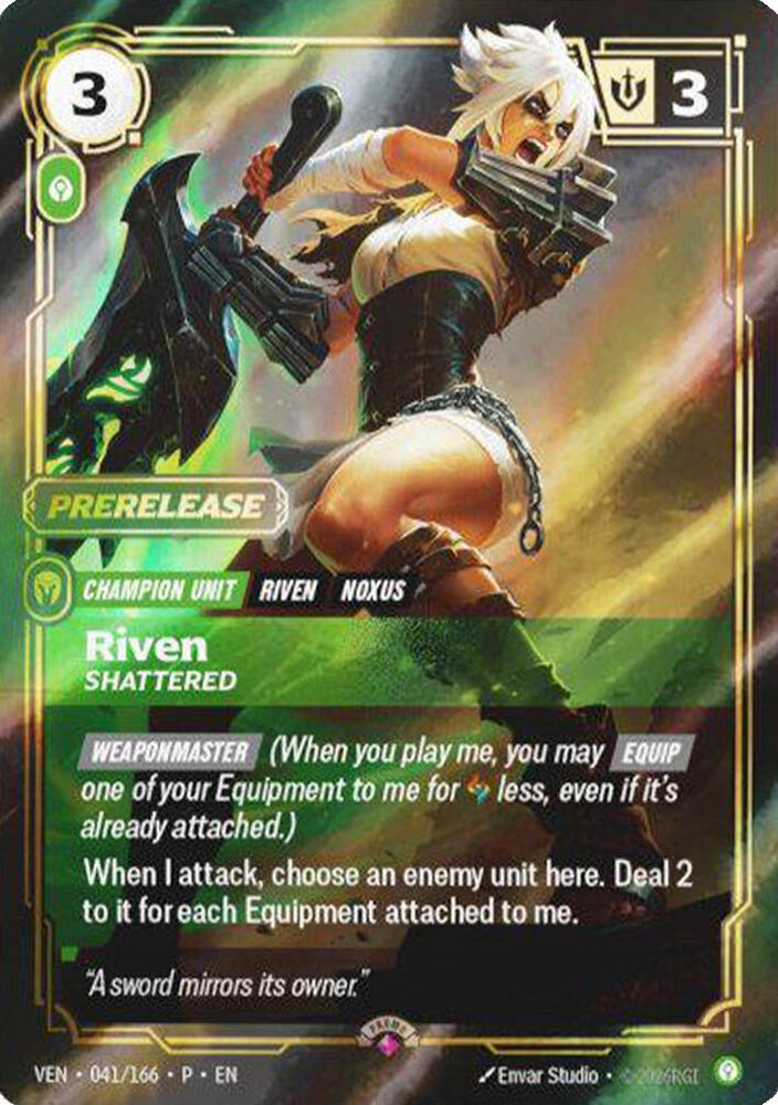 Image for Riven, Shattered (041/166) [Riftbound Organized Play Promotional Cards] (OPP) - Riftbound: League of Legends Trading Card Game