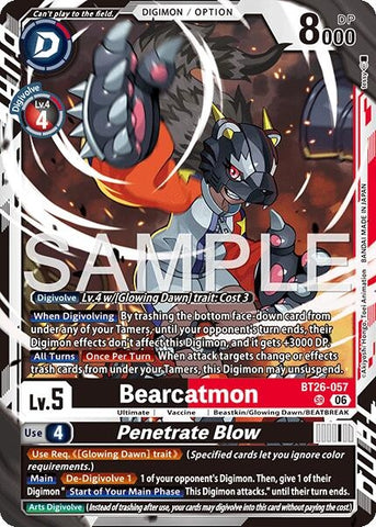 Image for Bearcatmon // Penetrate Blow (BT26-057 SR) [Timeless Bonds] (BT-26) - Digimon Card Game