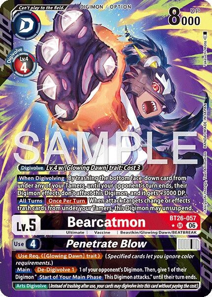 Image for Bearcatmon // Penetrate Blow (Alternate Art) (BT26-057 SR) [Timeless Bonds] (BT-26) - Digimon Card Game