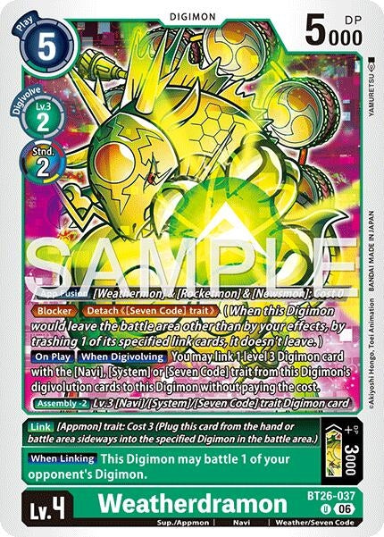 Weatherdramon (BT26-037 U) [Limited Card Pack -Final Crest-] (LM-08)