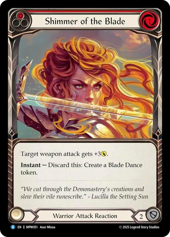 Image for Shimmer of the Blade (MPW051) [Mastery Pack Warrior] (MPW) - Flesh and Blood TCG
