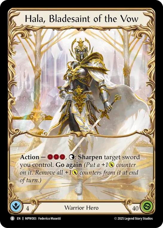 Image for Hala, Bladesaint of the Vow (MPW003) [Mastery Pack Warrior] (MPW) - Flesh and Blood TCG