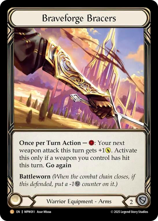 Image for Braveforge Bracers (MPW011) [Mastery Pack Warrior] (MPW) - Flesh and Blood TCG