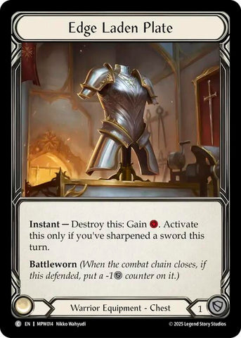 Image for Edge Laden Plate (MPW014) [Mastery Pack Warrior] (MPW) - Flesh and Blood TCG