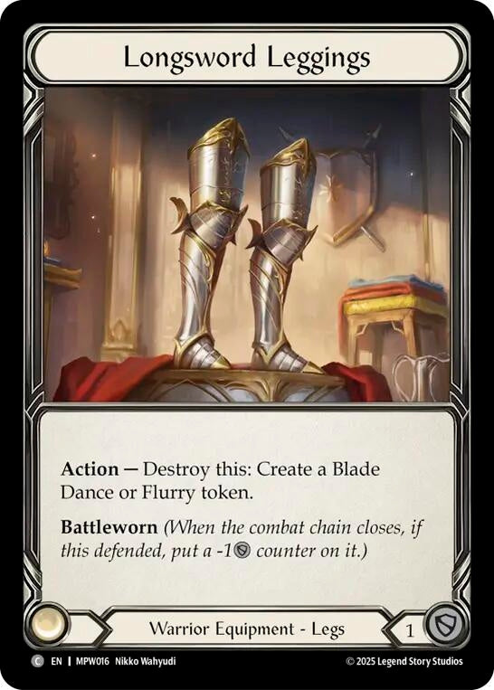 Image for Longsword Leggings (MPW016) [Mastery Pack Warrior] (MPW) - Flesh and Blood TCG