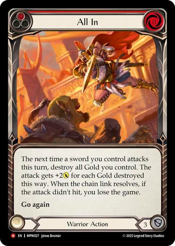 Image for All In (Red) (MPW027) [Mastery Pack Warrior] (MPW) - Flesh and Blood TCG