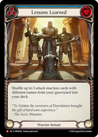 Image for Lessons Learned (Blue) (MPW036) [Mastery Pack Warrior] (MPW) - Flesh and Blood TCG
