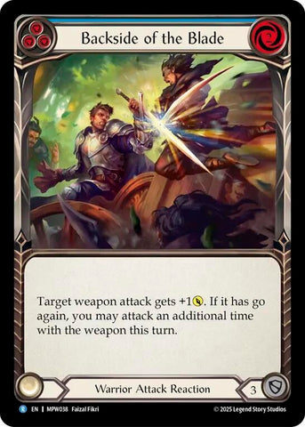 Image for Backside of the Blade (Blue) (MPW038) [Mastery Pack Warrior] (MPW) - Flesh and Blood TCG