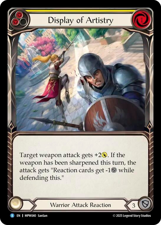 Image for Display of Artistry (Yellow) (MPW040) [Mastery Pack Warrior] (MPW) - Flesh and Blood TCG