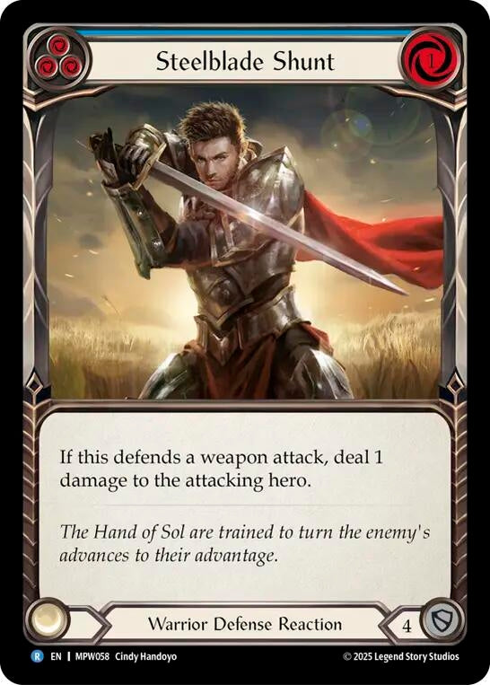 Image for Steelblade Shunt (Blue) (MPW058) [Mastery Pack Warrior] (MPW) - Flesh and Blood TCG