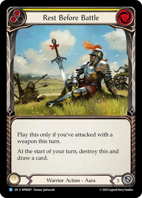Image for Rest Before Battle (Yellow) (MPW067) [Mastery Pack Warrior] (MPW) - Flesh and Blood TCG