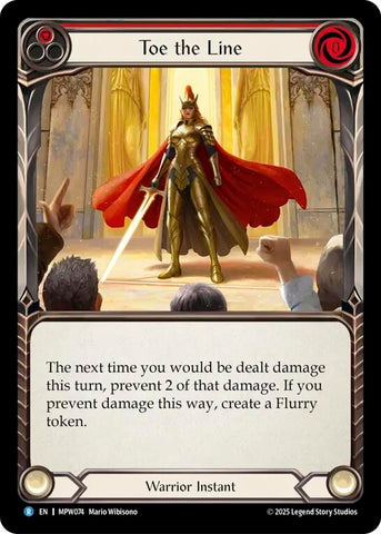 Image for Toe the Line (Red) (MPW074) [Mastery Pack Warrior] (MPW) - Flesh and Blood TCG