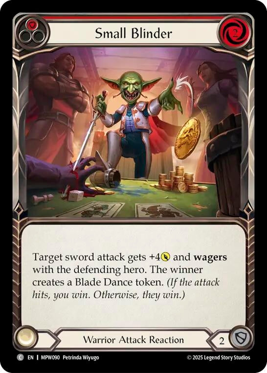 Image for Small Blinder (Red) (MPW090) [Mastery Pack Warrior] (MPW) - Flesh and Blood TCG