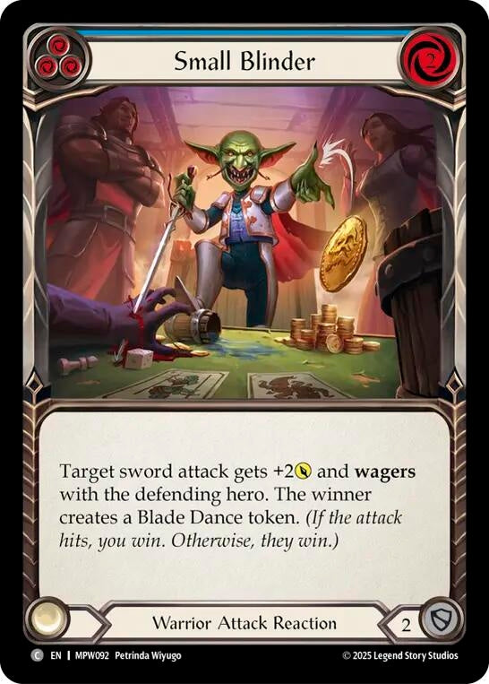 Image for Small Blinder (Blue) (MPW092) [Mastery Pack Warrior] (MPW) - Flesh and Blood TCG